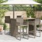 Preview: Gartentisch mit Holzplatte Grau 145x80x110 cm Poly Rattan