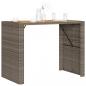 Preview: Gartentisch mit Holzplatte Grau 145x80x110 cm Poly Rattan