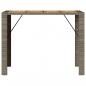 Preview: Gartentisch mit Holzplatte Grau 145x80x110 cm Poly Rattan
