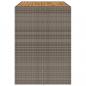 Preview: Gartentisch mit Holzplatte Grau 145x80x110 cm Poly Rattan