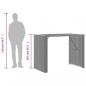 Preview: Gartentisch mit Holzplatte Grau 145x80x110 cm Poly Rattan