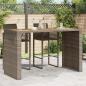 Preview: ARDEBO.de - Gartentisch mit Holzplatte Grau 185x80x110 cm Poly Rattan