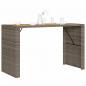 Preview: Gartentisch mit Holzplatte Grau 185x80x110 cm Poly Rattan
