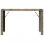 Preview: Gartentisch mit Holzplatte Grau 185x80x110 cm Poly Rattan