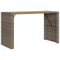 Preview: Gartentisch mit Holzplatte Grau 185x80x110 cm Poly Rattan