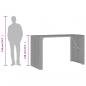 Preview: Gartentisch mit Holzplatte Grau 185x80x110 cm Poly Rattan