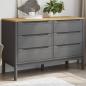 Preview: ARDEBO.de - Kommode FLORO Grau Massivholz Kiefer