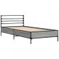 Preview: Bettgestell Grau Sonoma 100x200 cm Holzwerkstoff und Metall