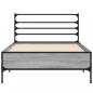 Preview: Bettgestell Grau Sonoma 100x200 cm Holzwerkstoff und Metall