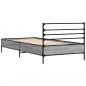 Preview: Bettgestell Grau Sonoma 100x200 cm Holzwerkstoff und Metall