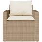 Preview: 4-tlg. Garten-Sofagarnitur mit Kissen Beige Poly Rattan