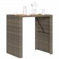 Preview: Gartentisch mit Holzplatte Grau 105x80x110 cm Poly Rattan