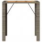 Preview: Gartentisch mit Holzplatte Grau 105x80x110 cm Poly Rattan