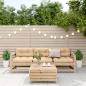 Preview: 4-tlg. Garten-Lounge-Set mit Kissen Massivholz Kiefer