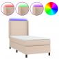 Preview: Boxspringbett mit Matratze & LED Cappuccino-Braun 90x190cm
