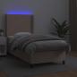 Preview: Boxspringbett mit Matratze & LED Cappuccino-Braun 90x190cm