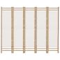 Preview: 5-tlg. Paravent Faltbar 200 cm Bambus und Canvas