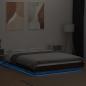 Preview: Bettgestell mit LED Braun Eichen-Optik 140x190 cm Holzwerkstoff