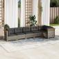 Preview: ARDEBO.de - 6-tlg. Garten-Sofagarnitur mit Kissen Grau Poly Rattan