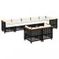Preview: 8-tlg. Garten-Sofagarnitur mit Kissen Schwarz Poly Rattan