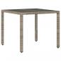 Preview: 5-tlg. Garten-Essgruppe mit Kissen Grau Poly Rattan und Glas