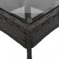 Preview: 3-tlg. Garten-Essgruppe mit Kissen Schwarz Poly Rattan Glas