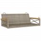 Preview: Hängebank Grau 109x62x40 cm Poly Rattan