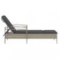 Preview: Sonnenliege mit Auflage Hellgrau 63x200x81 cm Poly Rattan