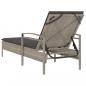 Preview: Sonnenliege mit Auflage Hellgrau 63x200x81 cm Poly Rattan