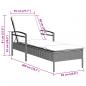 Preview: Sonnenliege mit Auflage Hellgrau 63x200x81 cm Poly Rattan