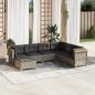 Preview: ARDEBO.de - 7-tlg. Garten-Sofagarnitur mit Kissen Grau Poly Rattan