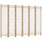 Preview: 6-tlg. Paravent Faltbar 240 cm Bambus und Canvas