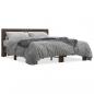 Preview: ARDEBO.de - Bettgestell Braun Eichen-Optik 150x200 cm Holzwerkstoff Metall