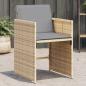 Preview: ARDEBO.de - Gartenstühle mit Kissen 4 Stk. Beigemischung Poly Rattan