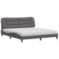 Preview: Bett mit Matratze Grau 180x200 cm Kunstleder