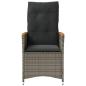 Preview: Gartensessel mit Kissen 2 Stk. Verstellbar Grau Poly Rattan