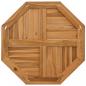 Preview: Tischplatte 70x70x2,5 cm Achteckig Massivholz Teak