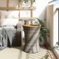 Preview: Garten-Beistelltisch Trommelform Grau Poly Rattan & Massivholz