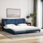 Preview: Bett mit Matratze Blau 200x200 cm Stoff