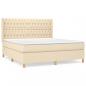 Preview: Boxspringbett mit Matratze Creme 180x200 cm Stoff