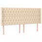 Preview: Boxspringbett mit Matratze & LED Creme 180x200 cm Stoff