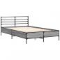 Preview: Bettgestell Grau Sonoma 120x190 cm Holzwerkstoff und Metall