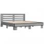 Preview: Bettgestell Grau Sonoma 200x200 cm Holzwerkstoff und Metall