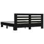 Preview: Bettgestell Schwarz 180x200 cm Holzwerkstoff und Metall
