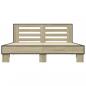 Preview: Bettgestell Sonoma-Eiche 150x200 cm Holzwerkstoff und Metall