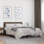 Preview: ARDEBO.de - Bettgestell Braun Eichen-Optik 140x190 cm Holzwerkstoff Metall