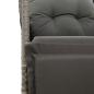 Preview: Gartensessel Verstellbar mit Kissen Grau Poly Rattan