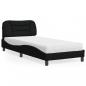 Preview: ARDEBO.de - Bett mit Matratze Schwarz 90x200 cm Stoff