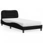 Preview: ARDEBO.de - Bett mit Matratze Schwarz 90x190 cm Stoff