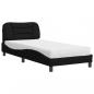 Preview: Bett mit Matratze Schwarz 90x190 cm Stoff